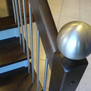 Boule de départ en inox émerisé — Escaliers Deparis