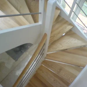 Double quart tournant prêt à laquer — Escaliers Deparis
